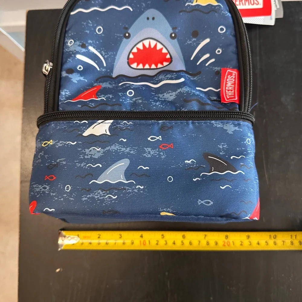 Thermos Shark Lunch Box Insulated Dual Compartment Kids Name‎ Tag